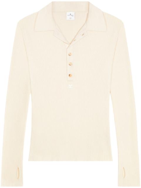 cotton-wool blend polo shirt