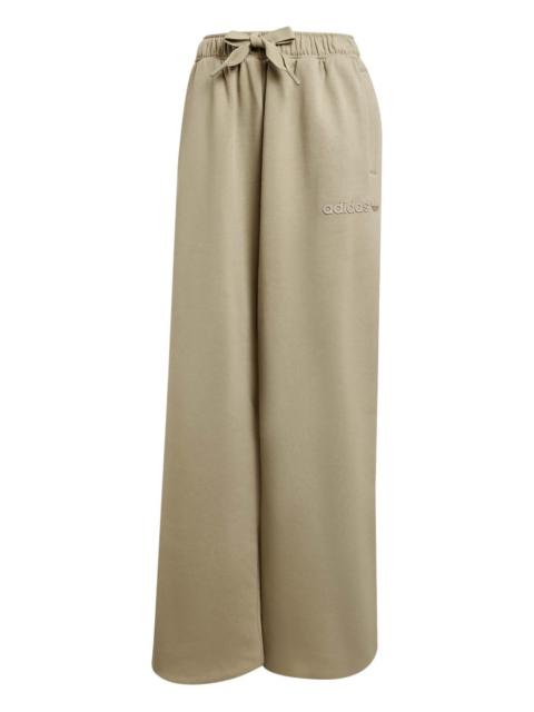 tie-waist embroidered track pants