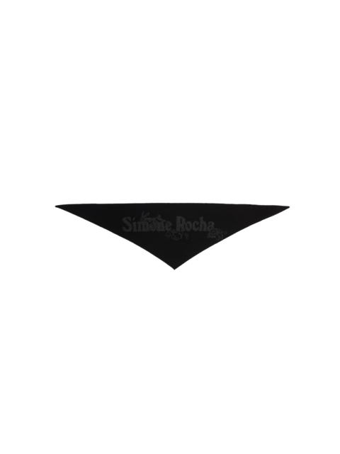 GRAPHIC LOGO KNIT NECKERCHIEF WITH EMBROIDERY – BLACK/CHARCOAL/JET