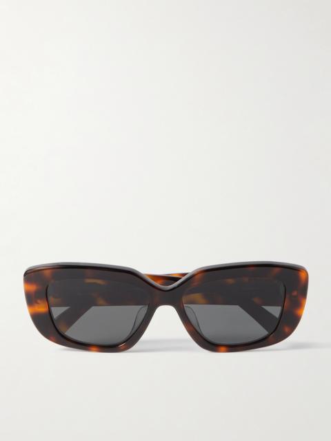 Triomphe Rectangular-frame Tortoiseshell Acetate Sunglasses