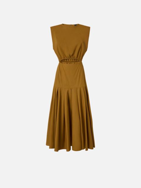 SLEEVELESS MIDI DRESS WITH PLEATS AND CUT-OUT