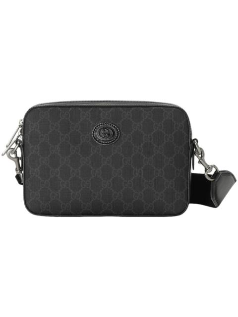 Gucci Interlocking G Shoulder Bag GG Supreme Canvas Black/Grey