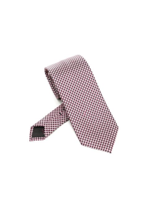 patterned silk tie