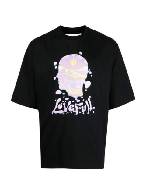 Graphic Printed Crew Neck T-Shirt 'Black'