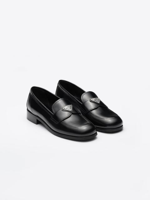 Brushed leather loafers