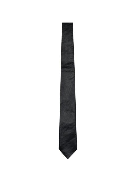 Black Faux-Leather Tie