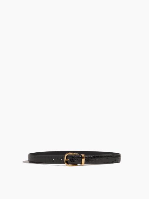Louise Belt in Black with Shiny Brass Buckle