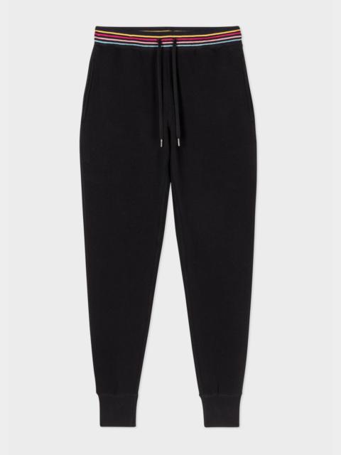 Black Lounge Sweatpants With 'Swirl' Trims