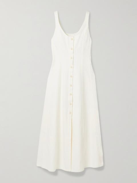 Rosetta Paneled Denim Midi Dress