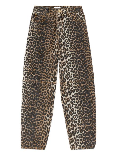 leopard-print jeans
