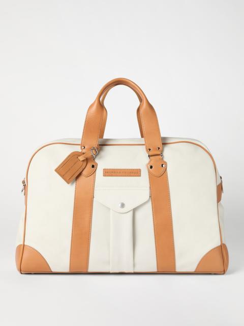 Grained calfskin and cowhide street bag