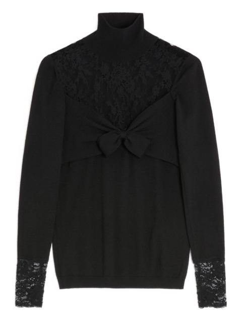 lace-panelled top