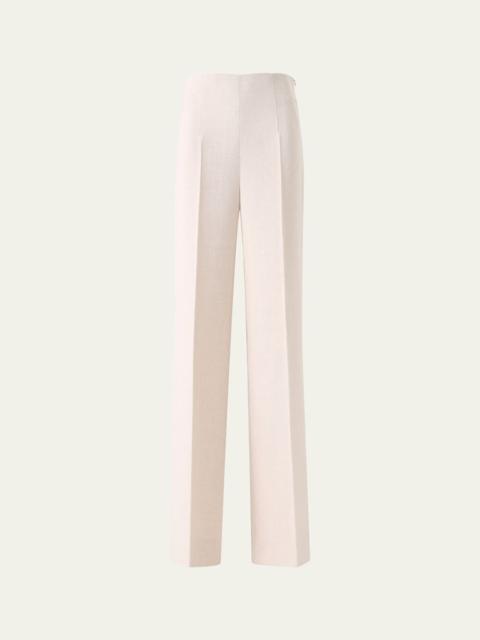 Fiyuki Linen-Wool Double-Face Wide-Leg Pants