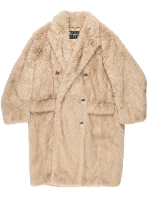 faux-fur double-breasted coat