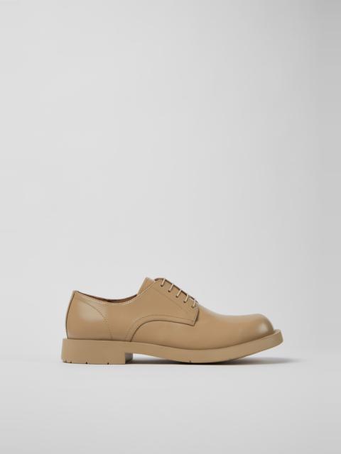 Beige leather shoes