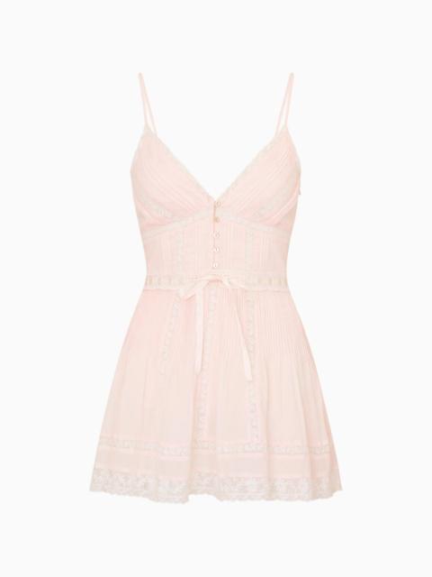 Zirelle Pink Cotton Lace-Trimmed Mini Dress