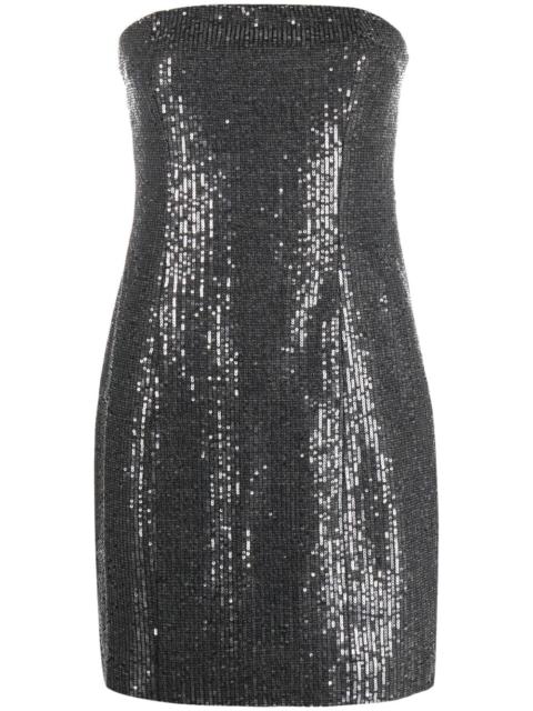sequin-embellished strapless minidress
