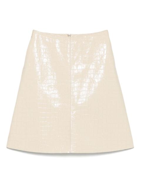 crocodile-embossed skirt