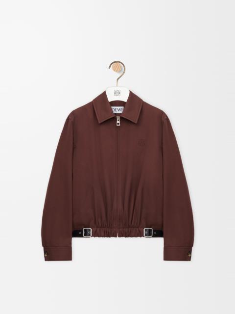 Belted jacket in cotton and silk