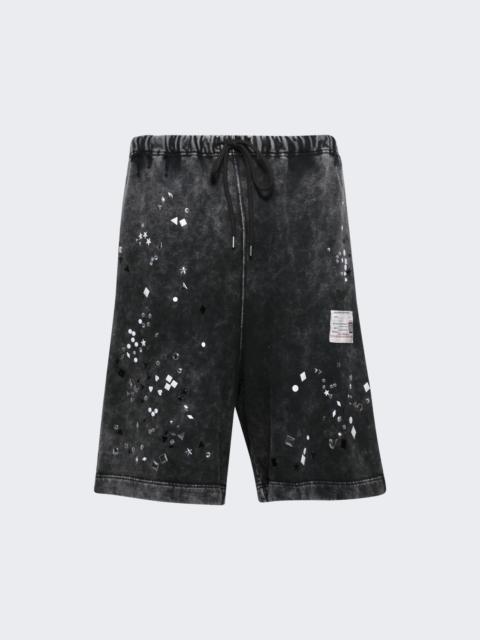 Embellished Bleached Shorts Black