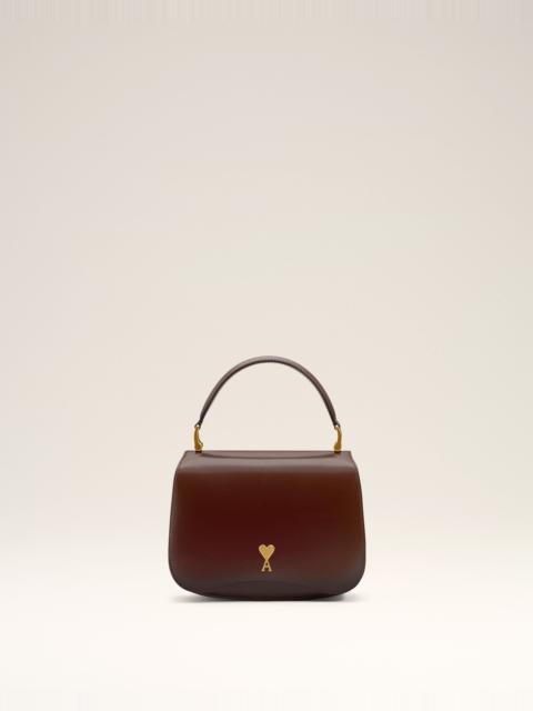 BURGUNDY GLAZED LEATHER HANDLE PARIS PARIS BAG