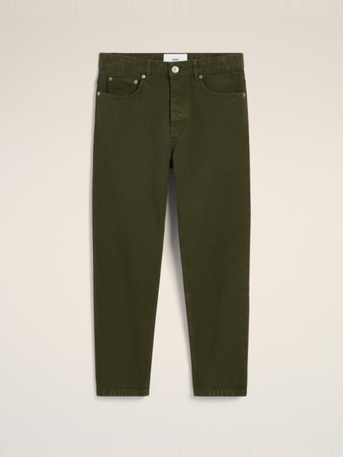 GREEN COTTON TAPERED FIT JEANS