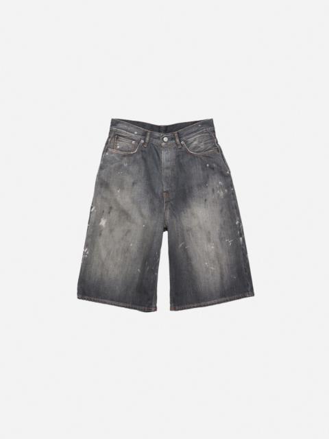 Denim shorts - loose fit - Black