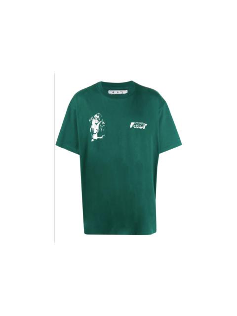 OFF-WHITE Kiss 21 Print Tee Green