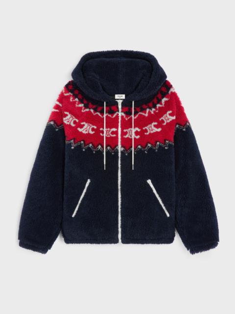 hooded jacket IN TRIOMPHE FAIR ISLE FLEECE