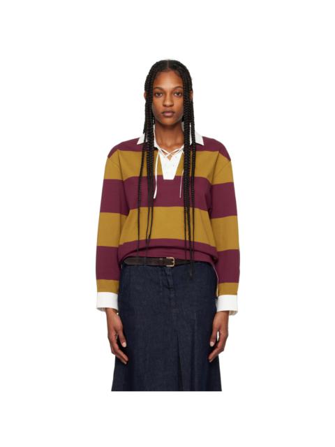 Tan & Red Striped Polo