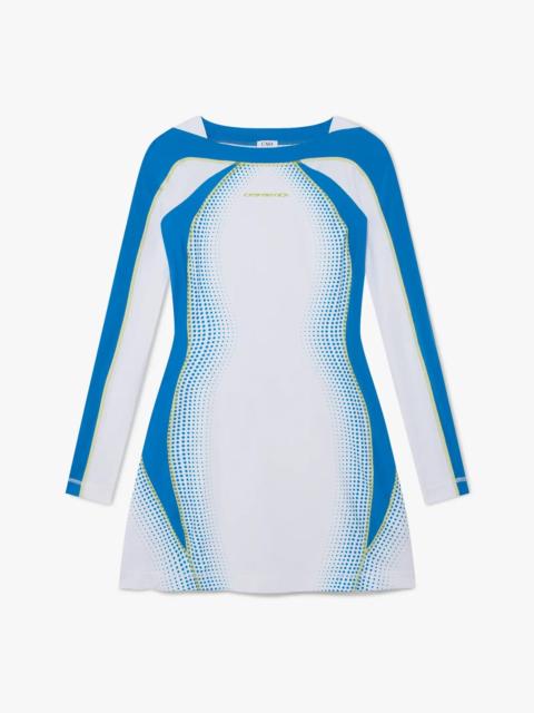 White Half-Tone Stretch Tennis Maxi Dress | Casablanca Paris