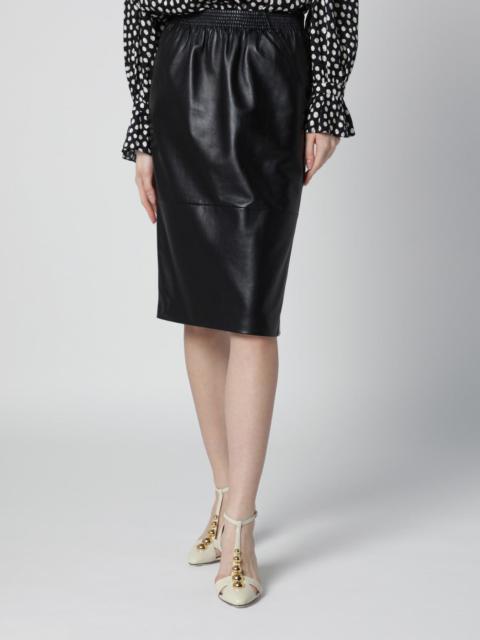 Black pencil skirt in plongé nappa leather