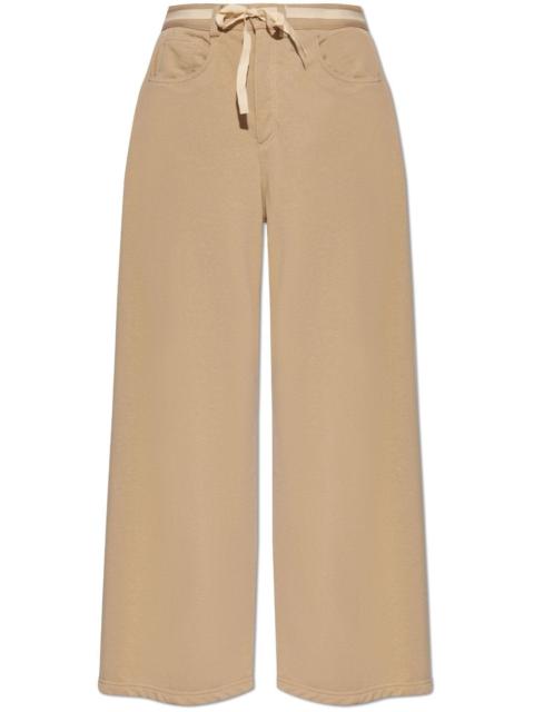belted cotton palazzo pants
