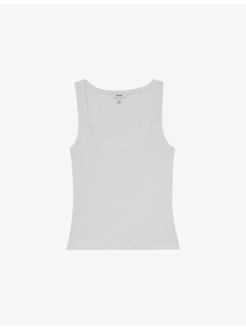 Riva Square-Neck Ribbed Stretch-Cotton Vest