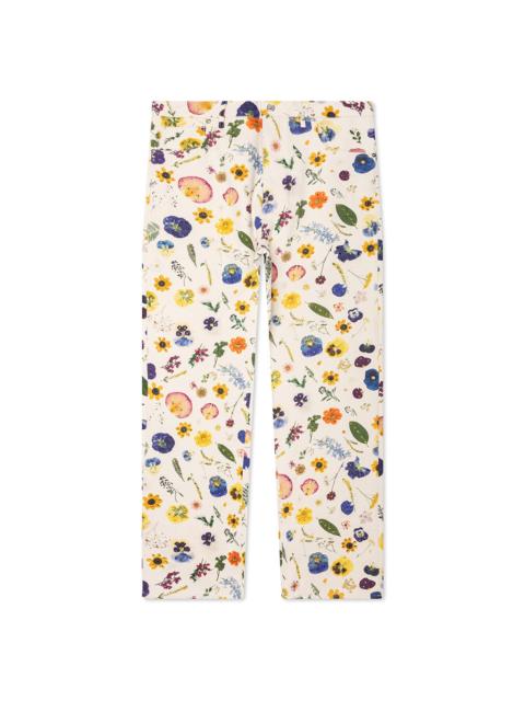 FLORAL BEADED BAGGY JEAN - PRESSED FLOWER