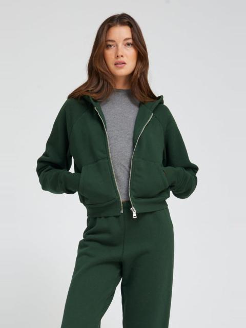 IVY COTTON SHRUNKEN ZIP UP HOODIE