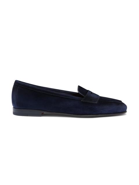 Women's blue suede Carla loafer