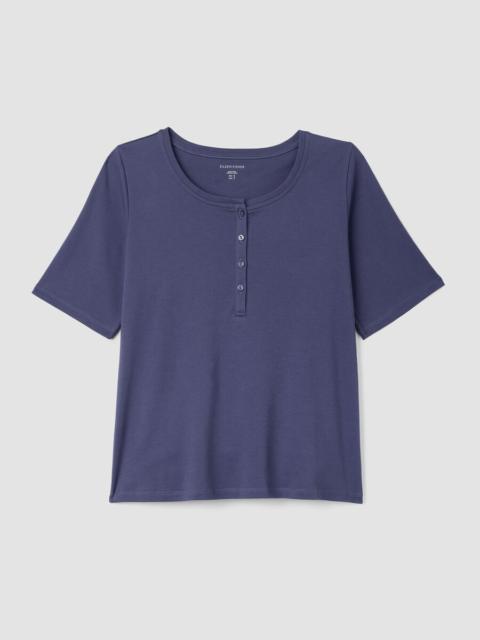 Organic Cotton Interlock Henley Sleep Top