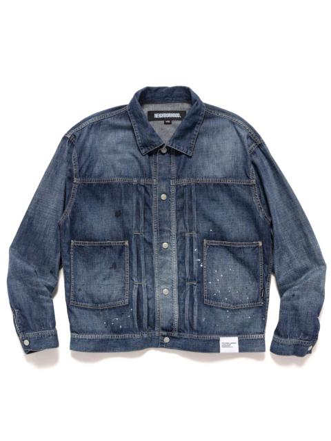 Washed Lightweight Denim Jacket Indigo