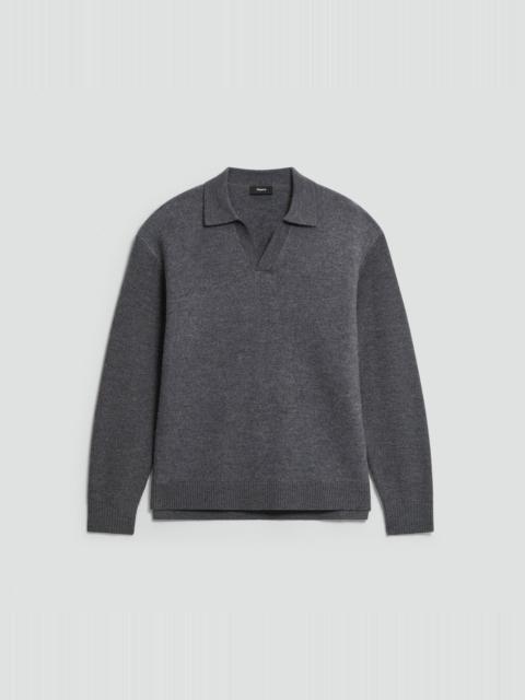 Polo Sweater in Boiled Wool