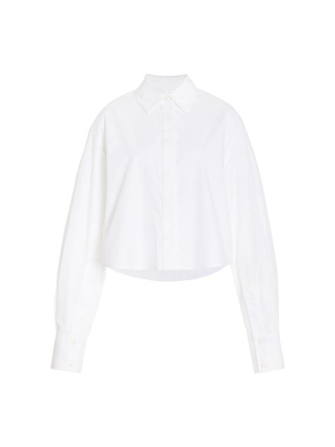 Renata Cropped Button Up Top white