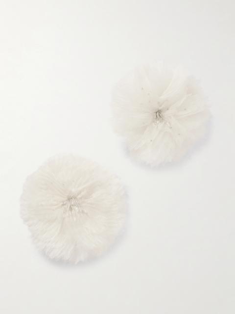 Camelia Set Of Two Frayed Embellished Tulle Hair Clips