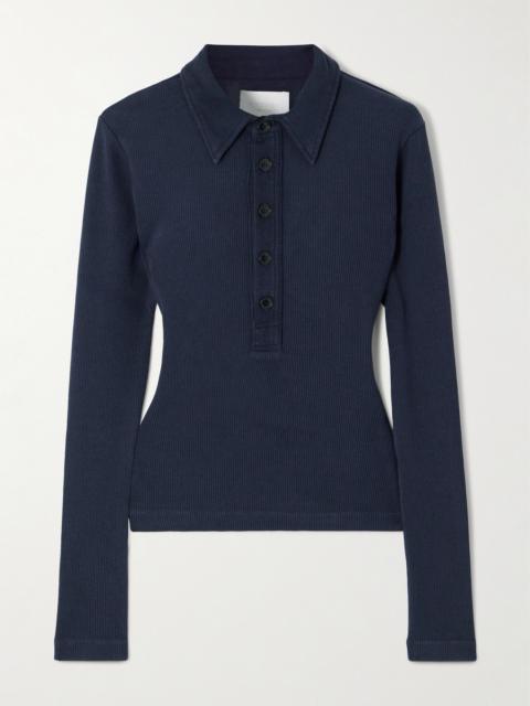 Ribbed Jersey Polo Shirt