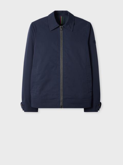Navy Recycled Polyester Zip Blouson Jacket