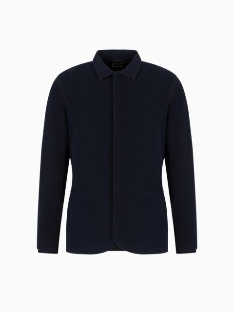 Icon single-breasted jacket in loop-stitch cashmere