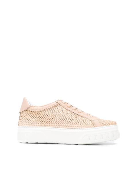 woven low-top sneakers