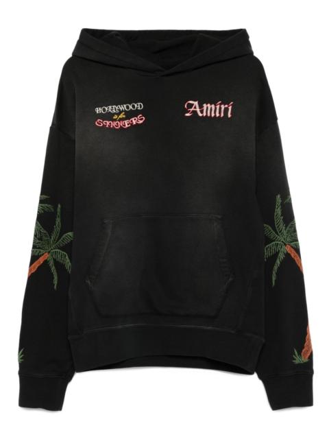 palm-tree embroidered hoodie