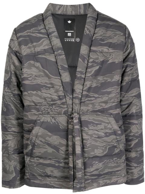 camouflage-print padded jacket