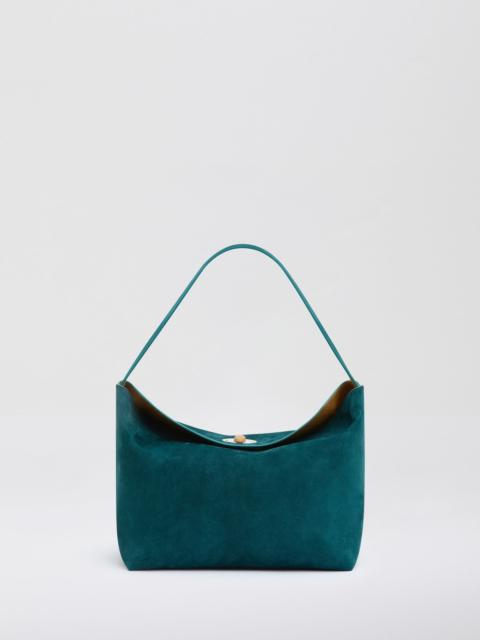 Turnlock Suede Shoulder Bag