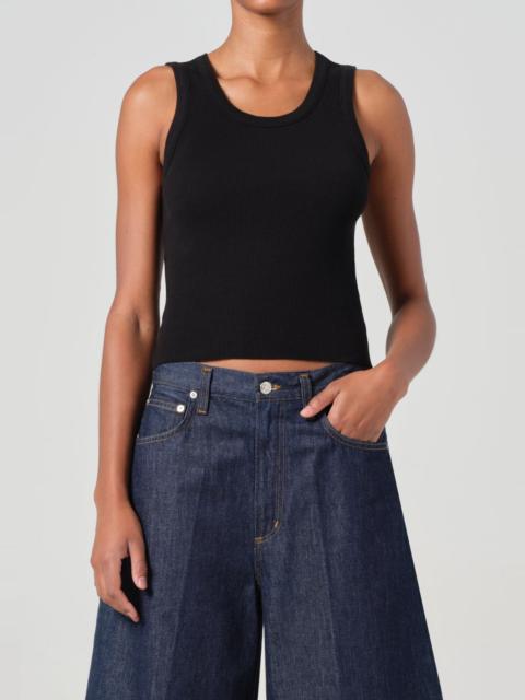 SHRUNKEN POPPY TANK IN BLACK